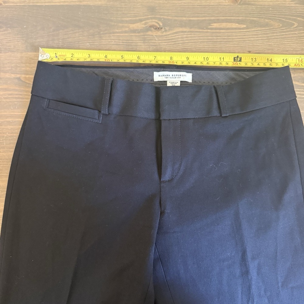 Banana Republic Womens 4P Petite Black The Sloan Fit Slacks Dress Pants - Picture 8 of 9
